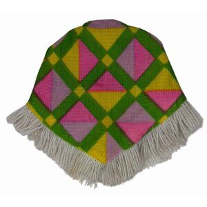 Vintage 1970s MEGO Maddie Mod Poncho Barbie Clone Fringe Pink Green Mod Hippie